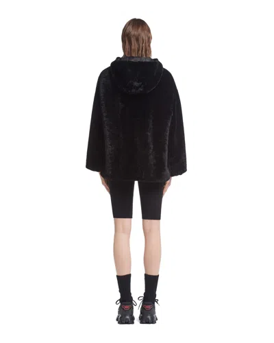 Prada Reversible Gabardine And Shearling Jacket In Black