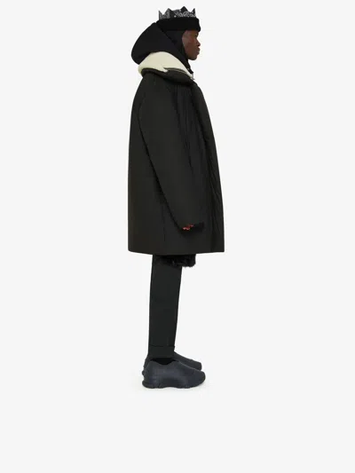 Givenchy Cotton Down Jacket With Shearling Collar In Black