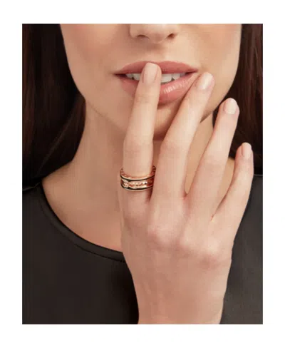 Bvlgari Rose Gold And Ceramic Rings In Yellow