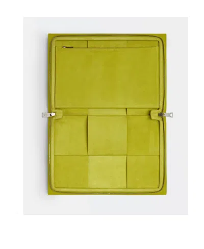 Bottega Veneta Interwoven Detail Clutch Bag In Yellow