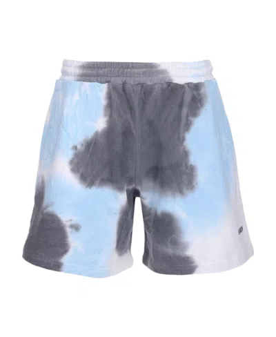 Msgm Tie-dye Sweatshorts In Gray