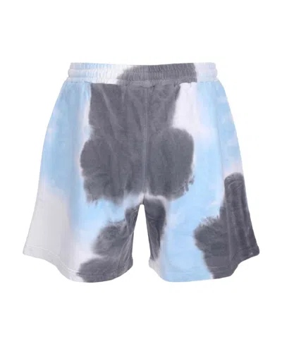 Msgm Tie-dye Sweatshorts In Gray