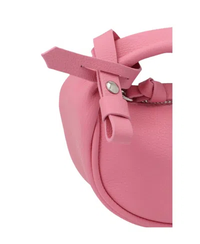 By Far Mini Micro Cush Grained Leather Tote Bag In Pink