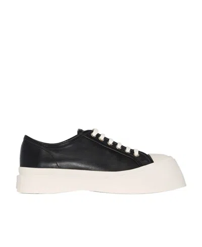 Marni Black Smooth Leather Sneakers In Black