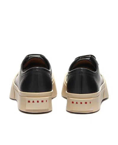 Marni Black Smooth Leather Sneakers In Black
