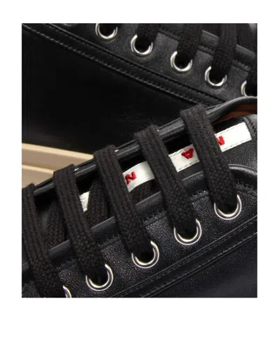 Marni Black Smooth Leather Sneakers In Black