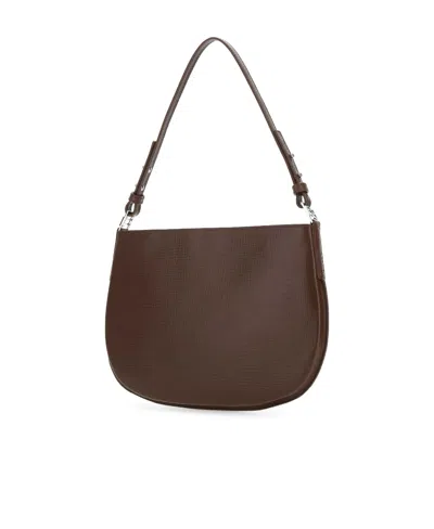 By Far Brown Leather Issa Shoulder Bag In Brown