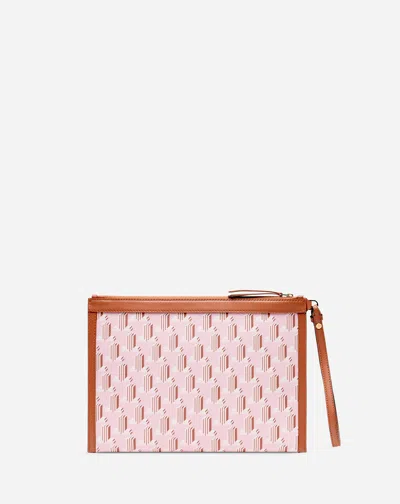 Lanvin Monogram-print Clutch In Pink