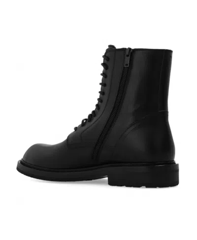 Ann Demeulemeester Thicksoled Roundtoe Ankle Boots In Black
