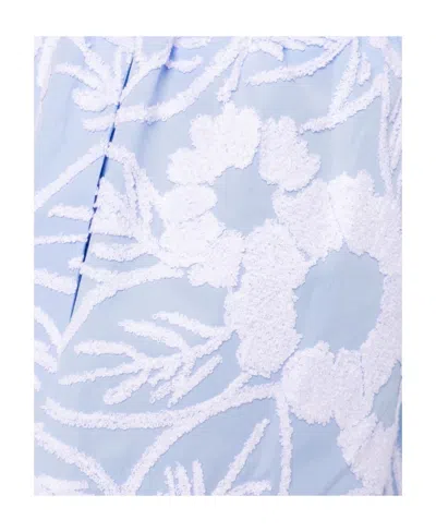 Prada Floral Embroidered Shorts In Blue/white