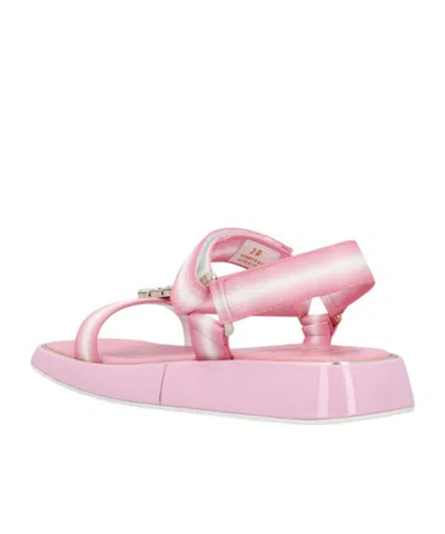 Roger Vivier Vivier Slide Trekky Crystal Buckle Sandals In Pink
