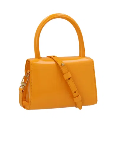 By Far Mini Rounded Top-handle Tote Bag In Orange