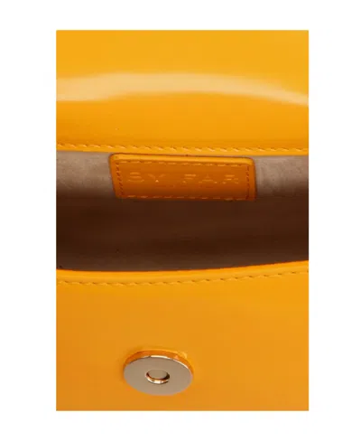 By Far Mini Rounded Top-handle Tote Bag In Orange