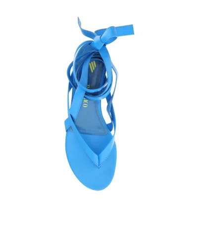Attico Beth Strappy Sandals In Luxurious Nappa Leather In Blue