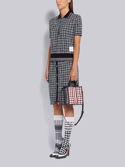 Thom Browne Mini Rwb-stripe Tote Bag In Black