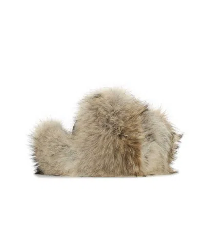 Prada Nylon And Fur Hat In Nude