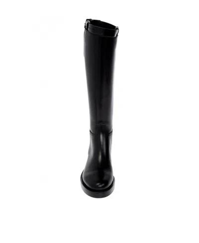 Ann Demeulemeester Buckle Detailed Round Toe Boots In Black