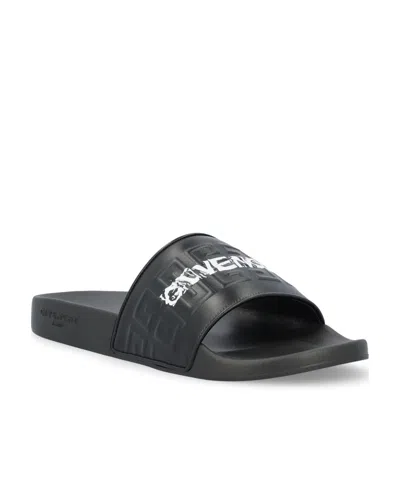 Givenchy 4g Motif Slides In Black