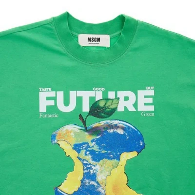 Msgm Short-sleeved T-shirt In Green