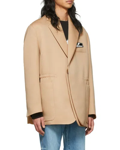 We11 Done Logo Suit Jacket In Nude