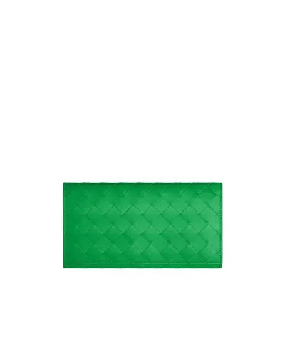 Bottega Veneta Long Wallet With Coin Purse In Green