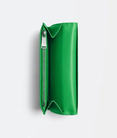 Bottega Veneta Long Wallet With Coin Purse In Green