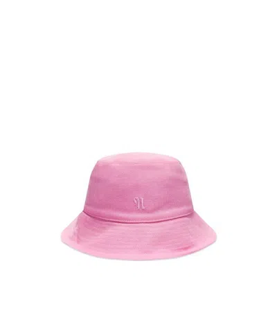 Nanushka Caran Monogram-embroidered Bucket Hat In Pink