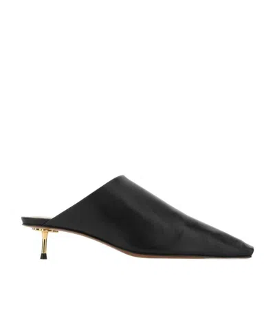Nanushka Pointed Toe Mules With Open Back And Metal Heel In Black