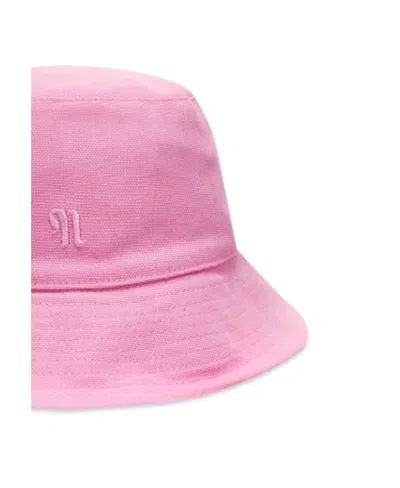 Nanushka Caran Monogram-embroidered Bucket Hat In Pink