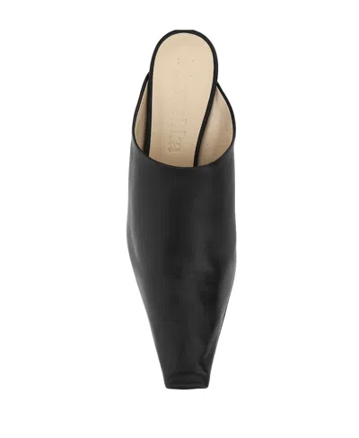 Nanushka Pointed Toe Mules With Open Back And Metal Heel In Black