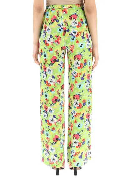 Msgm Floral Print Trousers In Green