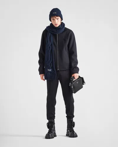 Prada Giubbino In Feltro Nero Uomo In Black