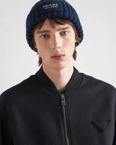 Prada Giubbino In Feltro Nero Uomo In Black