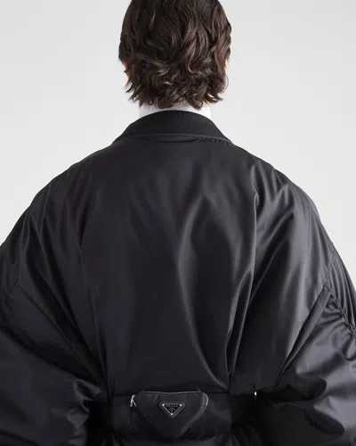 Prada Re-nylon Bomber Jacket In Black