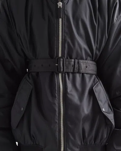 Prada Re-nylon Bomber Jacket In Black