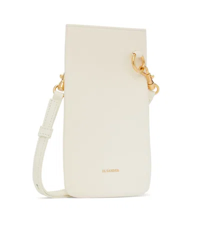 Jil Sander Rectangular-shaped Neck Phone Holder In White