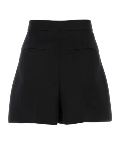 Alexander Mcqueen High-waisted A-line Wool Shorts With Decorative Buttons In Black