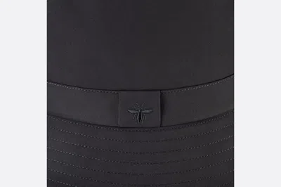 Dior Black Bee-shaped Embroidered Hat In Black