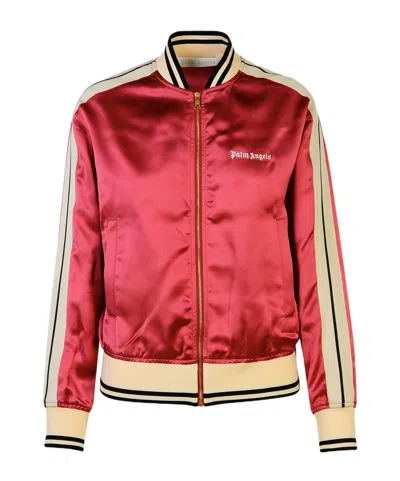 Palm Angels Tiziano Red Viscose Bomber Jacket In Red