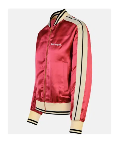 Palm Angels Tiziano Red Viscose Bomber Jacket In Red
