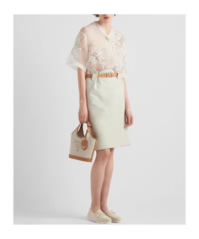 Prada Logo Print Mini Bucket Bag In Multi