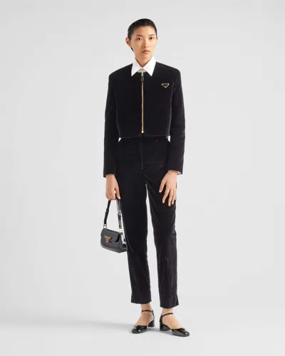 Prada Cropped Tailored Trousers In Black