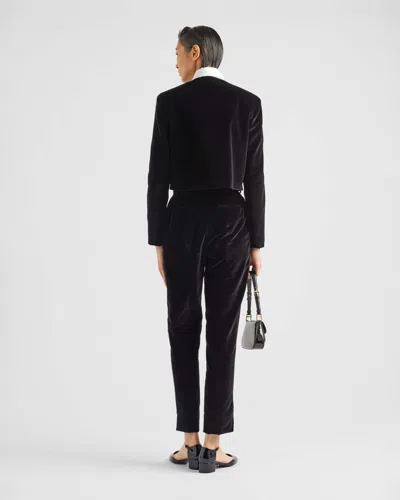 Prada Cropped Tailored Trousers In Black