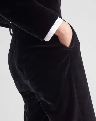 Prada Cropped Tailored Trousers In Black
