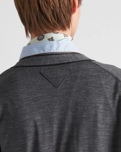 Prada Wool Cardigan In Gray