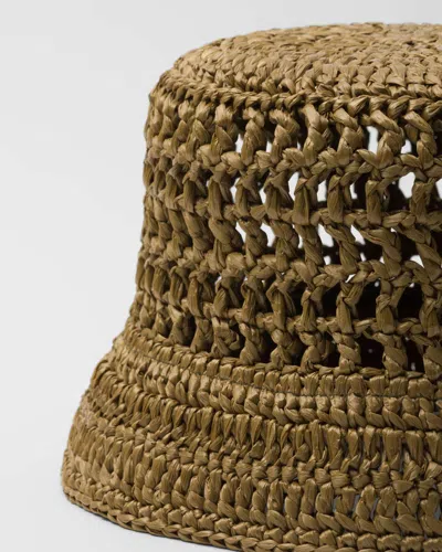 Prada Crochet Bucket Bag In Green