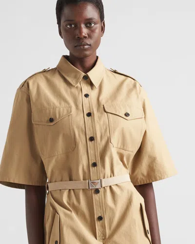 Prada Tuta In Cotone Kaki Donna In Green