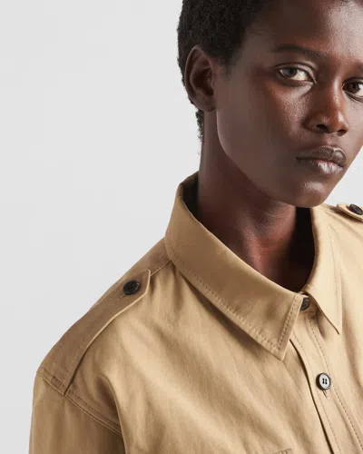 Prada Tuta In Cotone Kaki Donna In Green