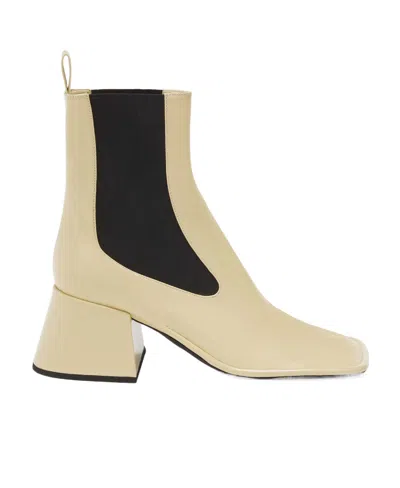 Jil Sander Square-toe Block-heel Boots In Nude