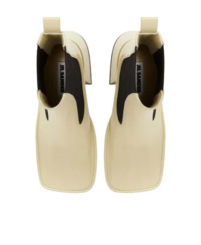 Jil Sander Square-toe Block-heel Boots In Nude